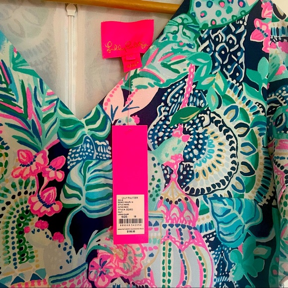 NWT Lilly Pulitzer Kathie Dress in Multi Lookin Sharp Size 16 - Picture 2 of 5